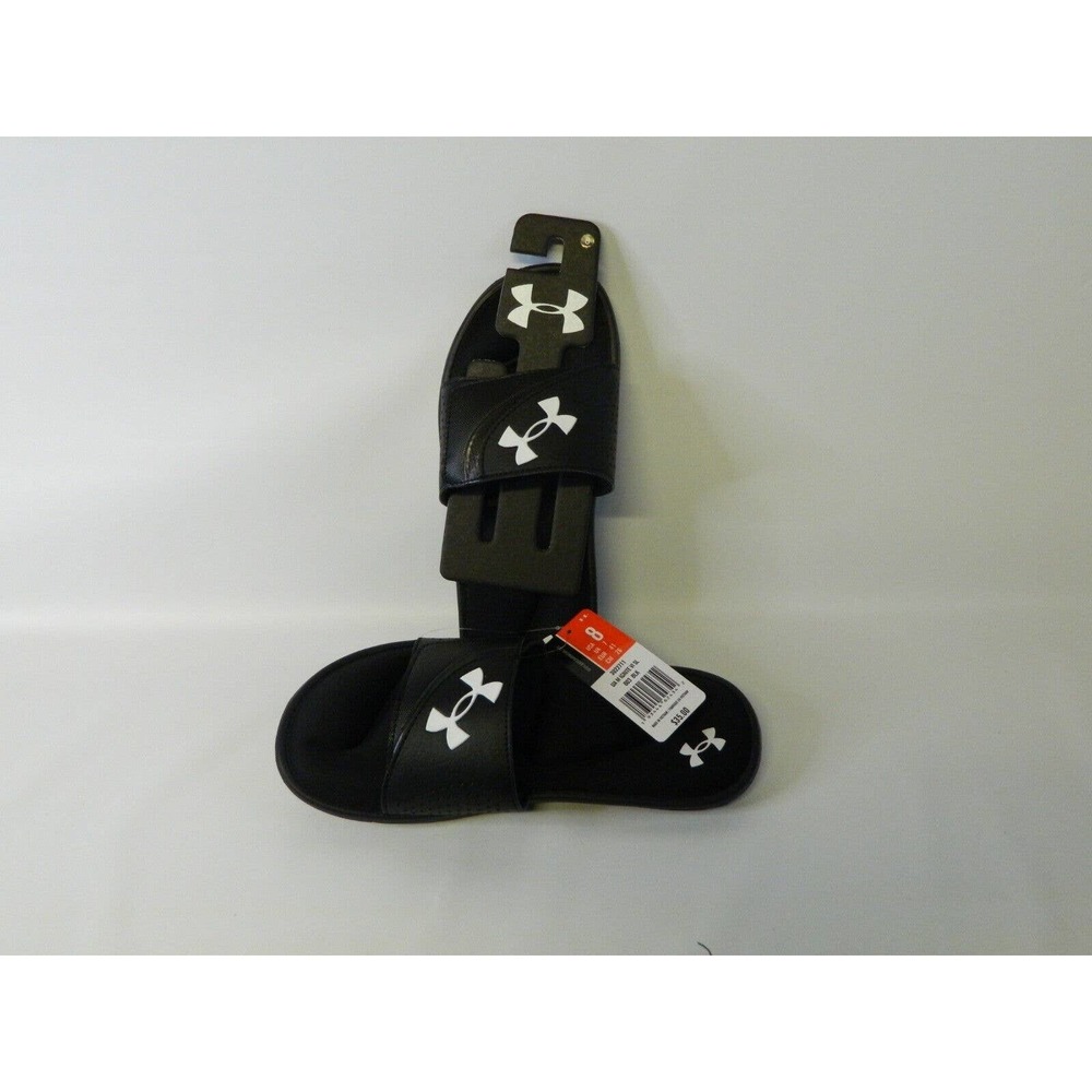 Under Armour Ignite Vi Slide 3022711-003 Men Black Adjustable Strap Sandals US 8